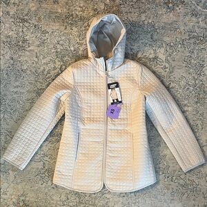 NEW Lands' End Womens XS Quilted Lightweight Puffer Jacket - Cream